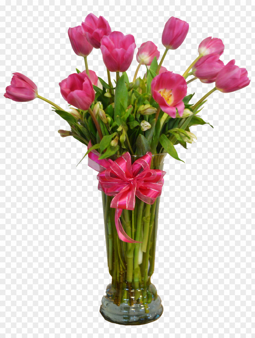 Flower Tulip Vase Floristry Cut Flowers Bouquet PNG