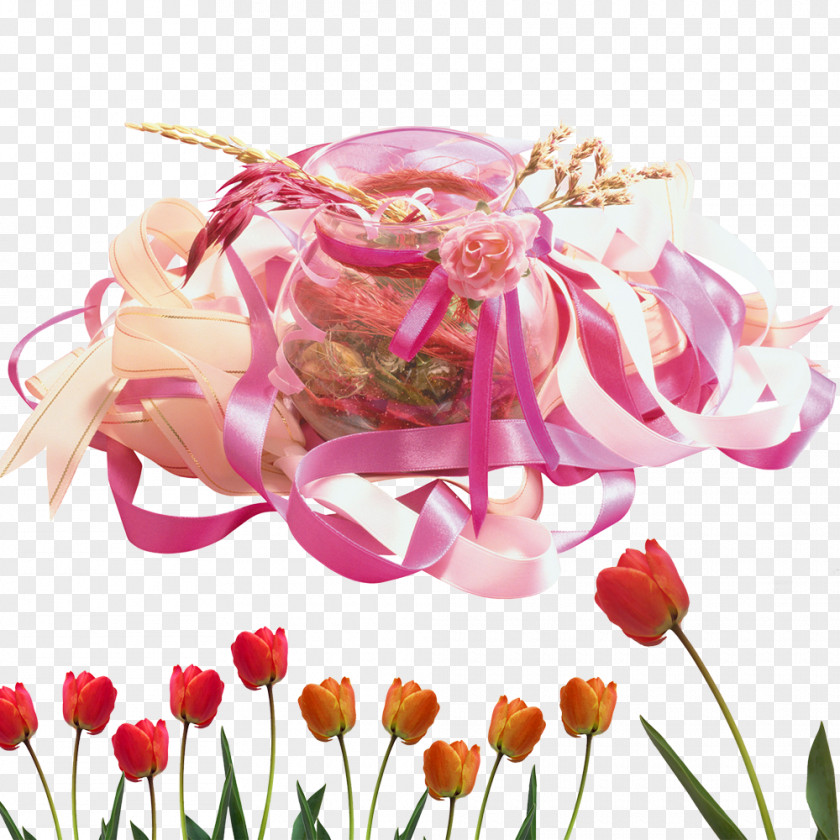 Mother's Day Decorative Vase Tulip Flower Clip Art PNG