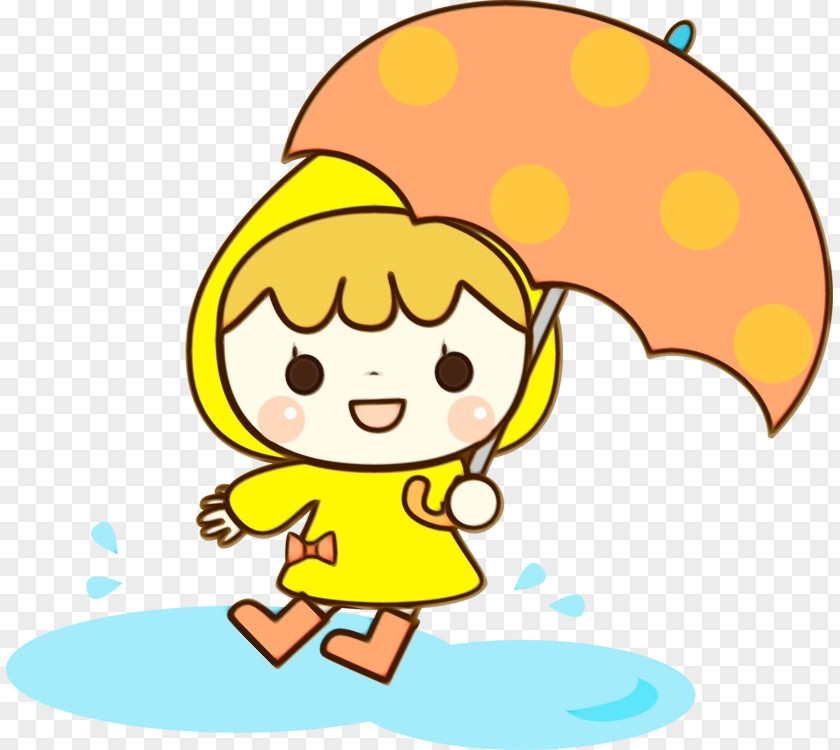 Sticker Pleased Umbrella Cartoon PNG