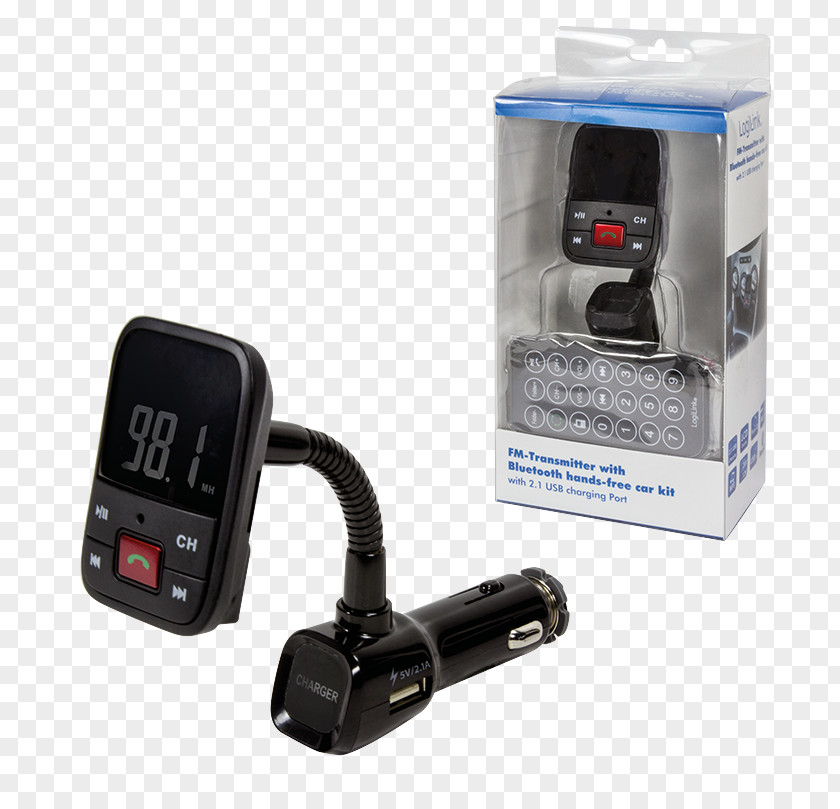 Bluetooth Battery Charger FM Transmitter Handsfree PNG