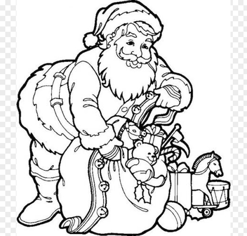 Father Christmas Pictures To Colour Santa Claus Coloring Book Child PNG