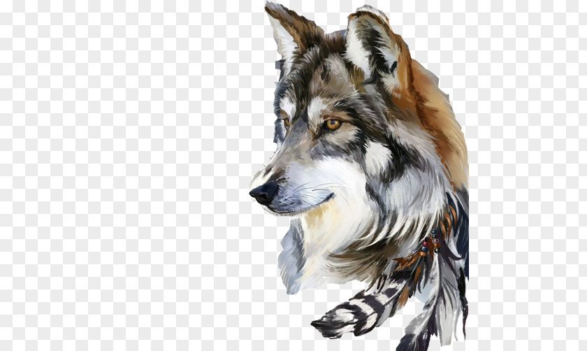 Wolf Avatar Material Picture Gray Drawing Art Watercolor Painting PNG