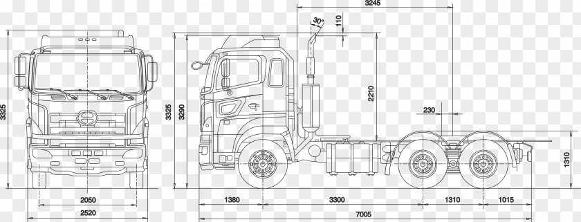 Car Hino Profia Technical Drawing Van PNG