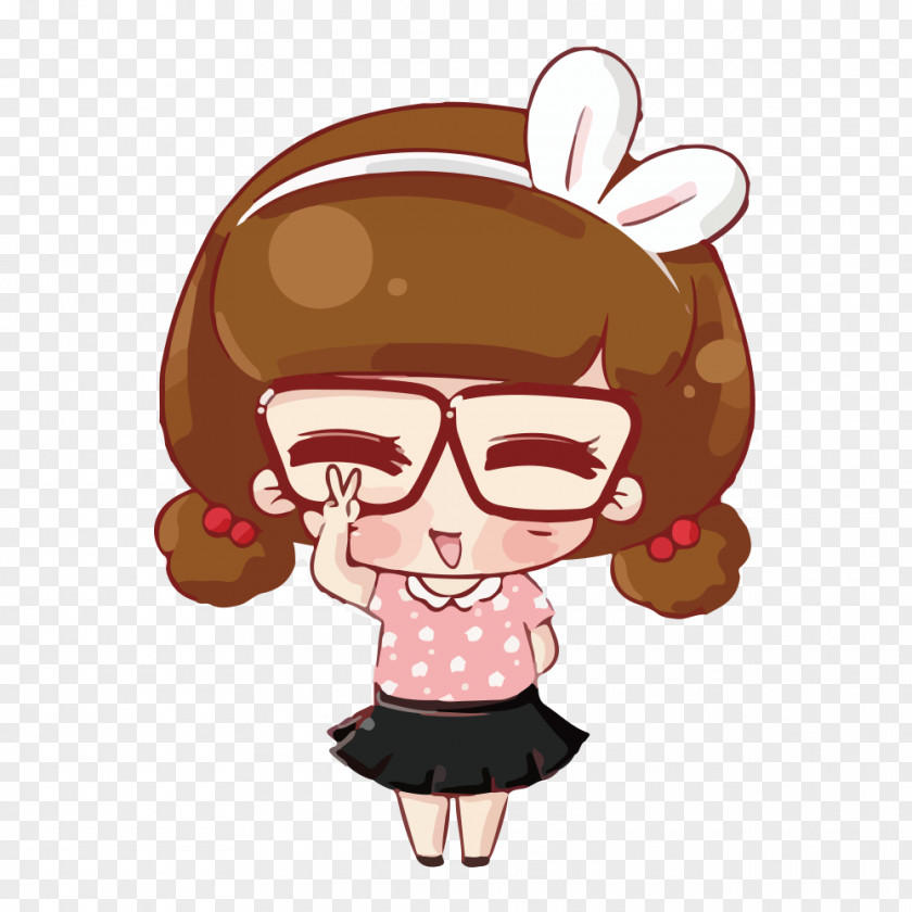 Cartoon Girl Drawing PNG Drawing, cartoon Cute Girl, brown haired female illustration clipart PNG
