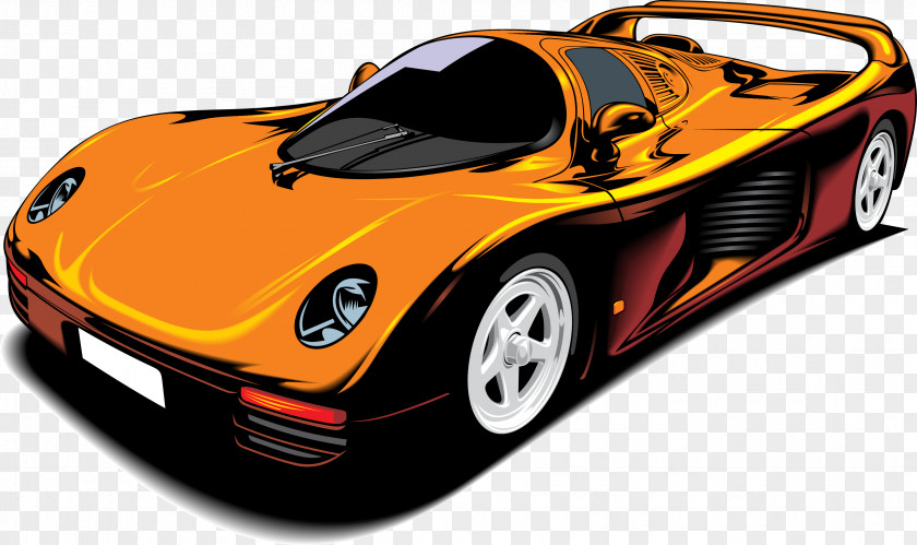 Cartoon Sports Car Element PNG