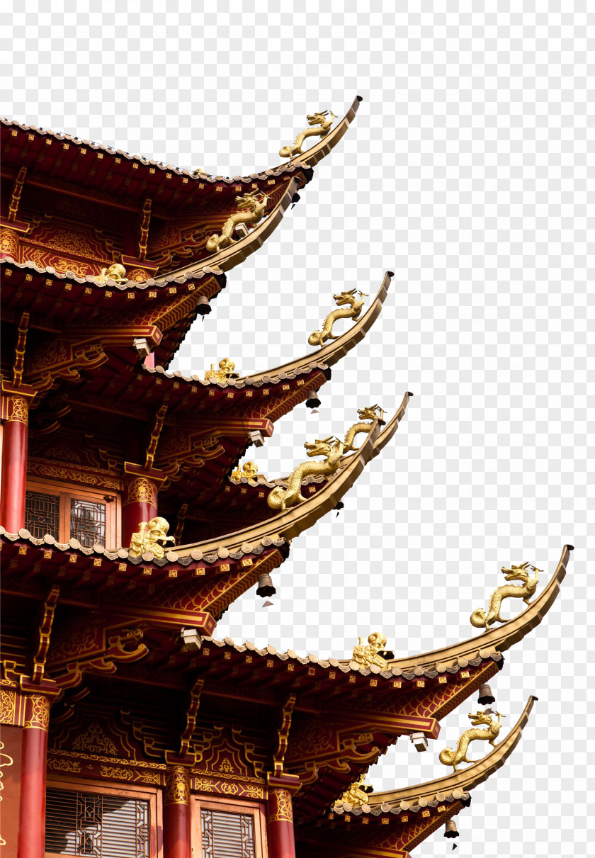 Wang Hui Liu Golden Dragon Domineering Eaves Angle Wall Roof PNG