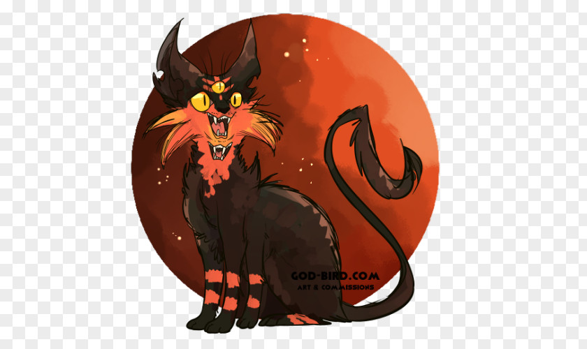Cat Demon Animated Cartoon Illustration PNG