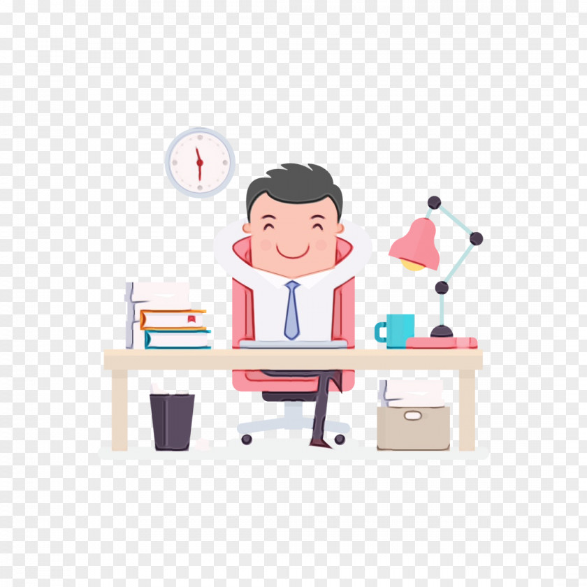 Learning Sitting Person Cartoon PNG
