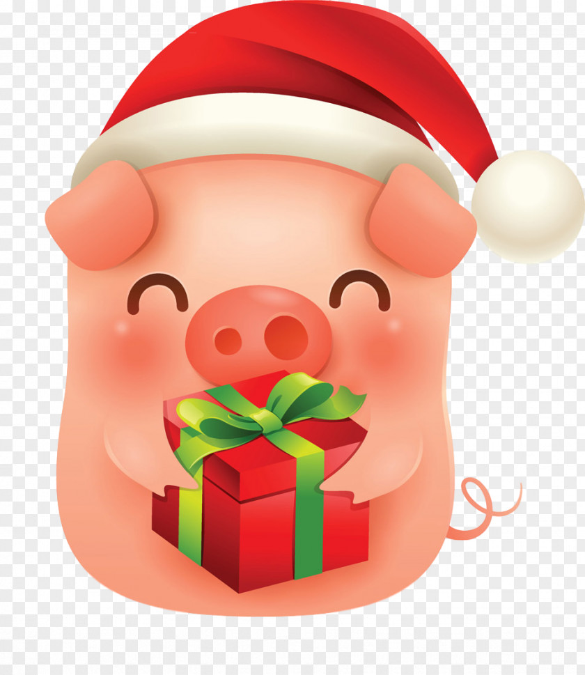 Merry Christmas Pig Cute PNG