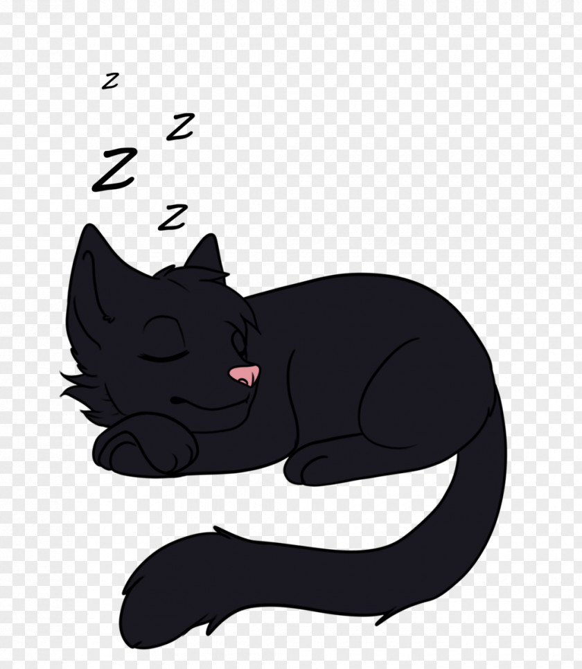 Sleeping Cartoon Black Cat Kitten Whiskers Domestic Short-haired PNG