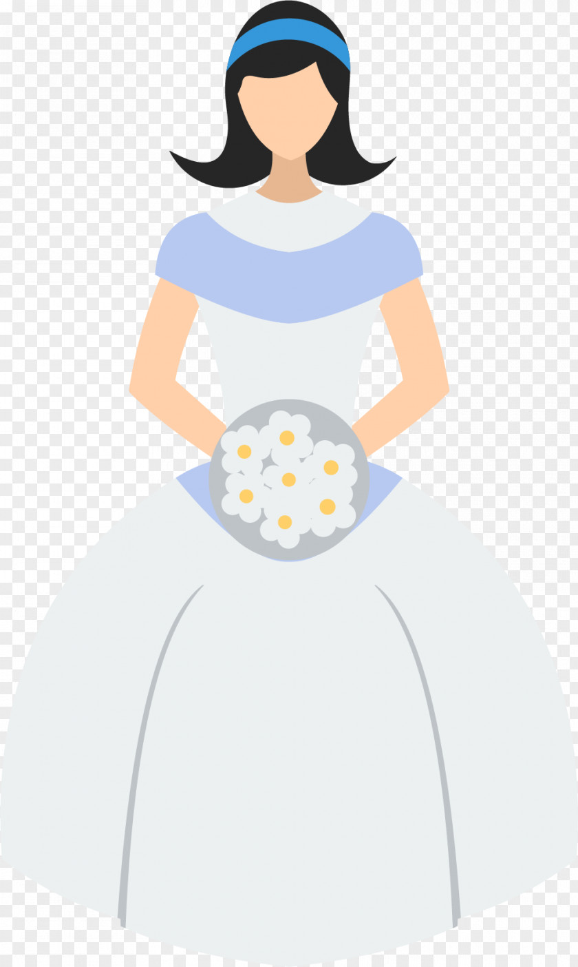 Bride Wedding Contemporary Western Dress Illustration PNG