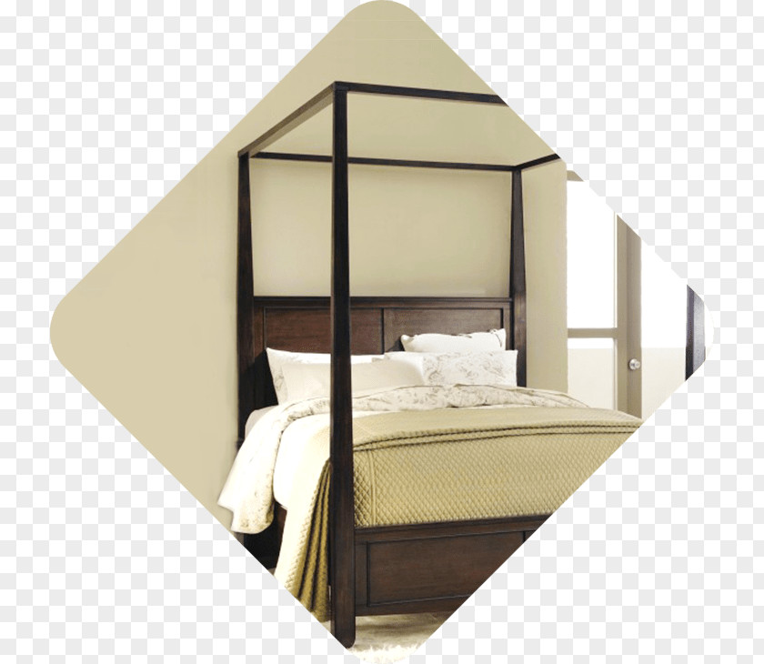 Wooden Raft Bed Frame Canopy Size Four-poster PNG