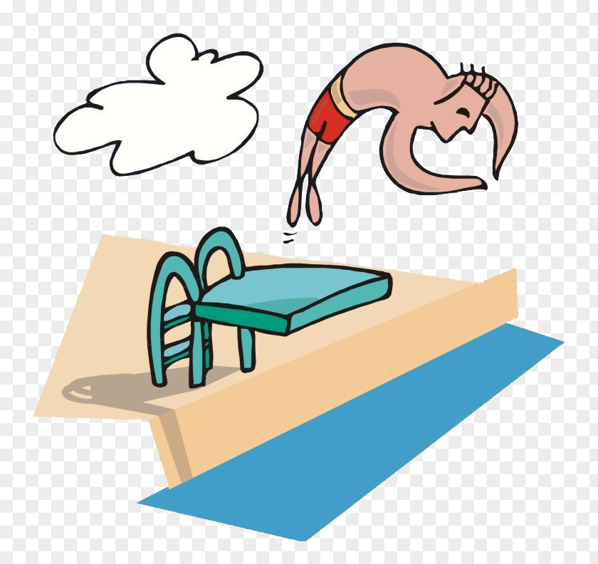 A Brave Man Cartoon Diving Game Clip Art PNG