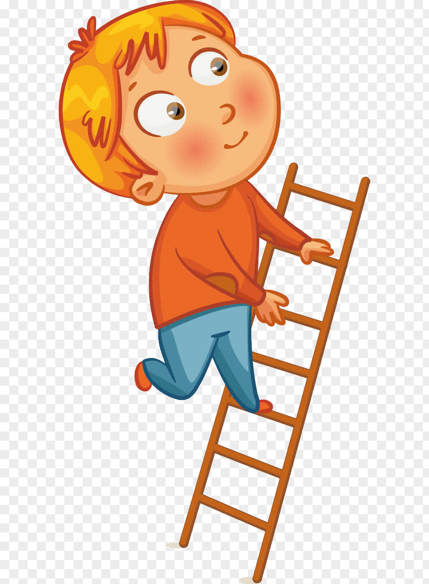 Animated Boy Ladder Bunk Bed Table Wall PNG