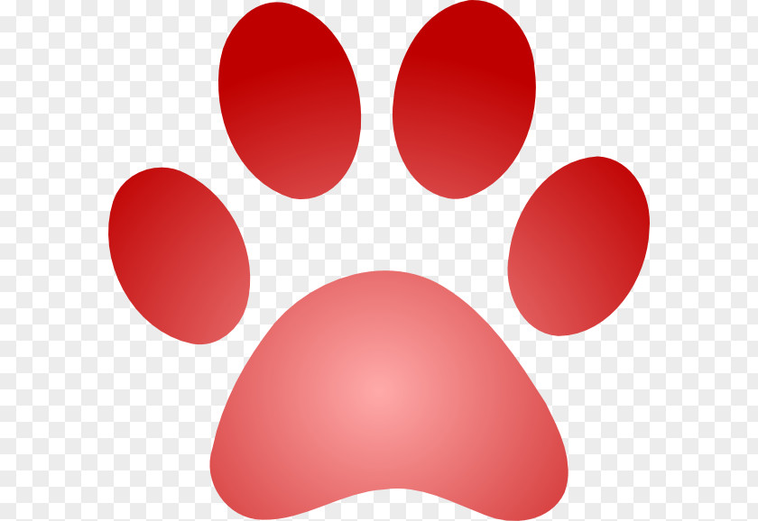 Red Gradient Banners Dog Tiger Cougar Paw Clip Art PNG