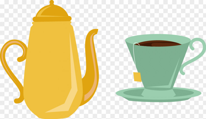 Vector Teapot Teacup Tea Bag Coffee Cup Mug PNG