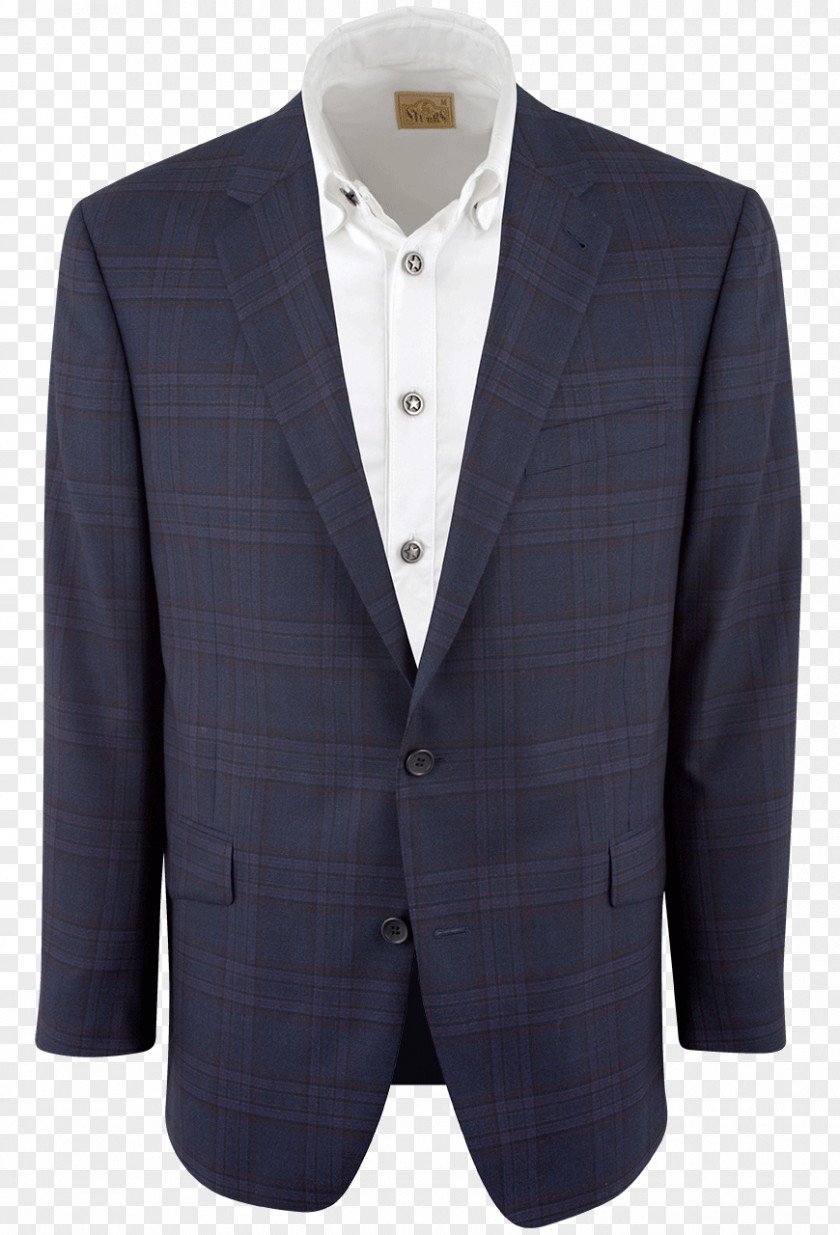 Blue Plaid Sport Coat Blazer Suit Jacket PNG