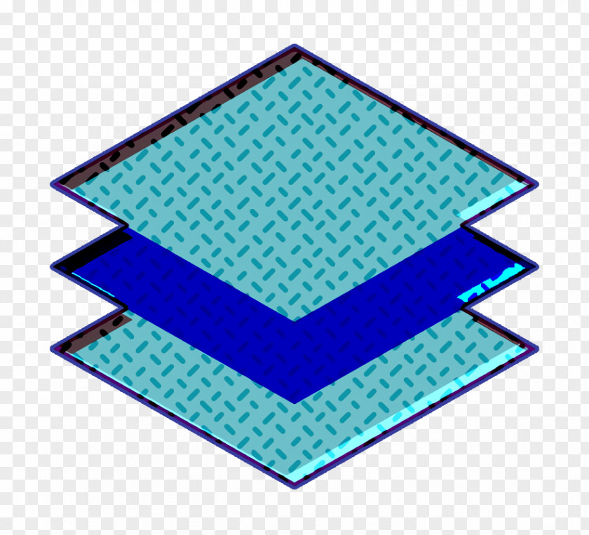 Electric Blue Teal Depth Icon Interaction Interface PNG