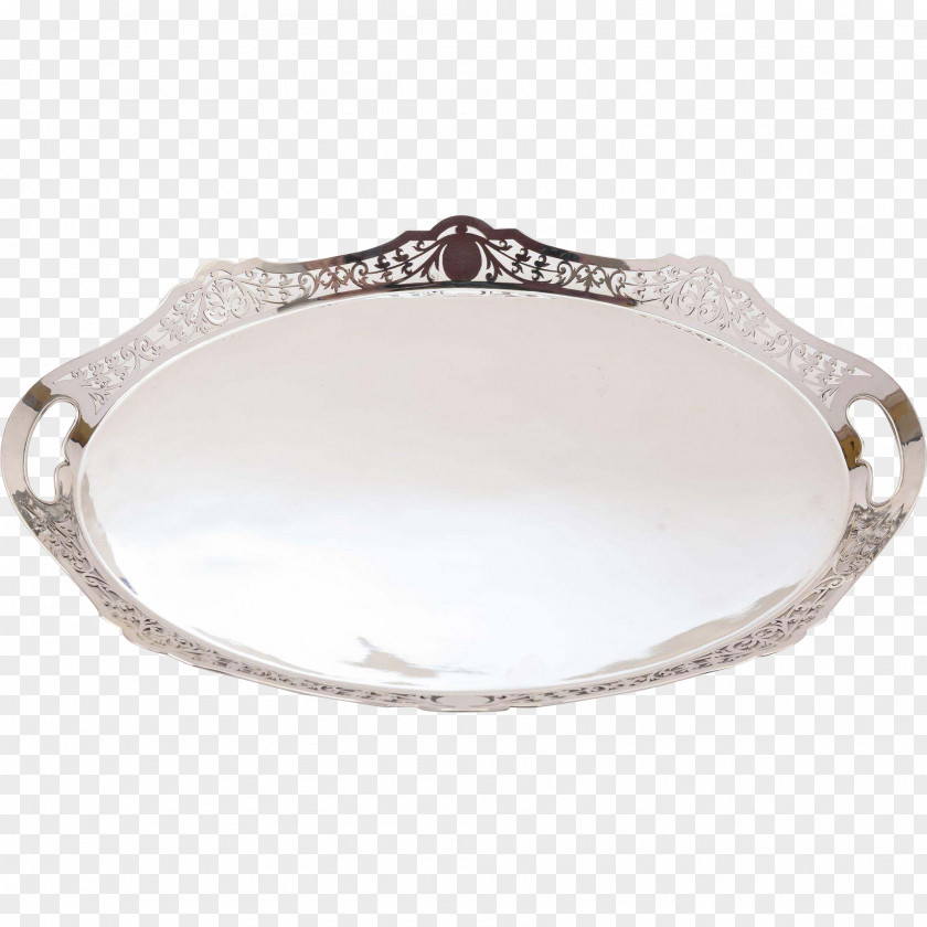 Tray Silver Oval PNG