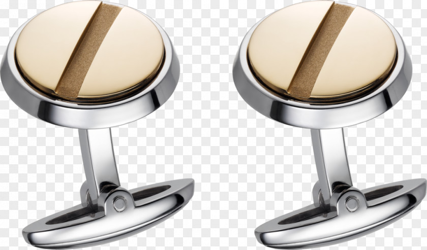 Gold Cufflink Cartier Sterling Silver PNG