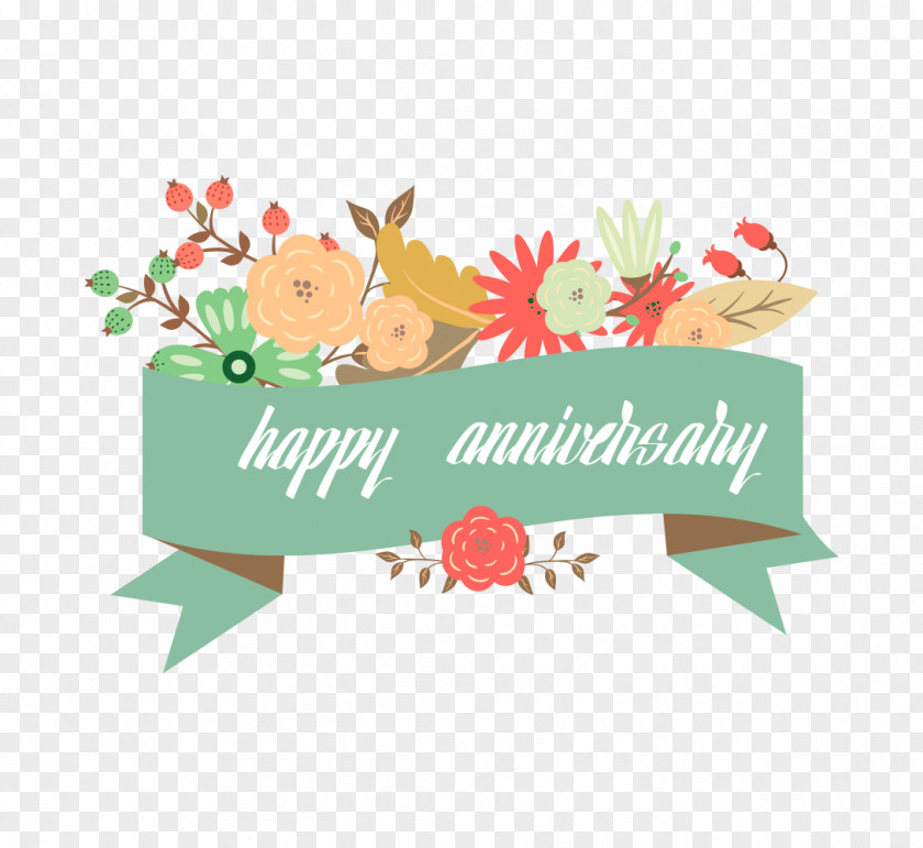 Happy Anniversary Wedding Greeting Card PNG