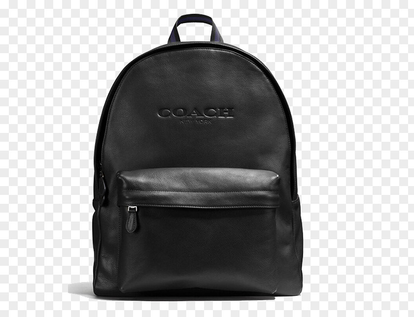 Men's Black Shoulder Bag COACH Tapestry Backpack Handbag Leather PNG