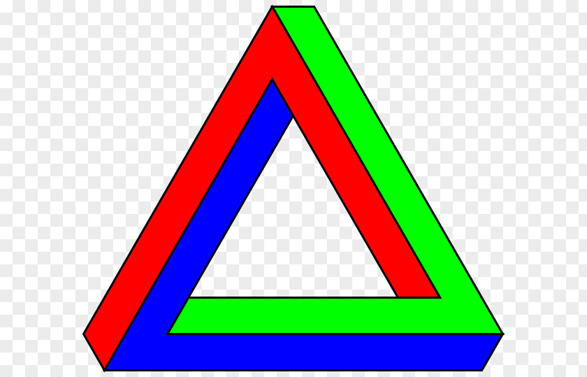 Bright Penrose Triangle Impossible Object Clip Art PNG