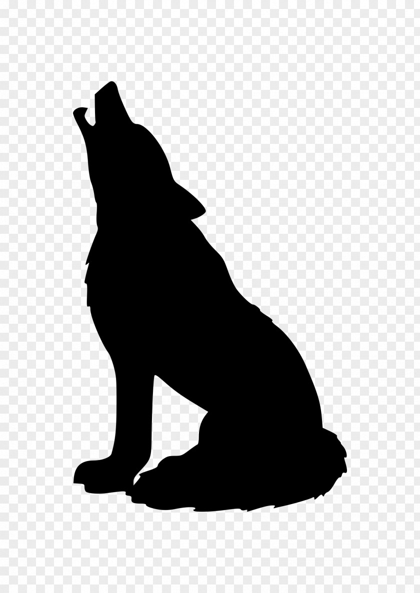 Black Wolf White Silhouette Vector Graphics Clip Art PNG