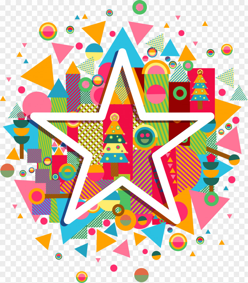 Floating Elements,star Christmas Greeting Card Illustration PNG