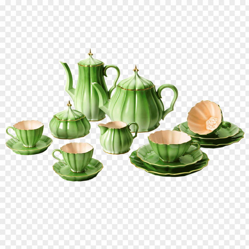 Cantaloupe Tea Set Teapot Transparency And Translucency PNG