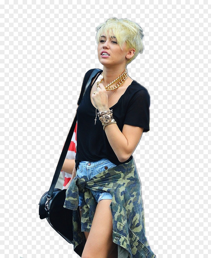 Miley Cyrus Microphone Blond Hairstyle Capelli PNG
