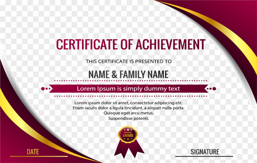 Red Wine Credentials Public Key Certificate Academic Diploma Download PNG