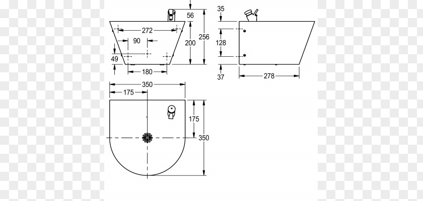 Water Sink Product Design Drawing Line Diagram PNG