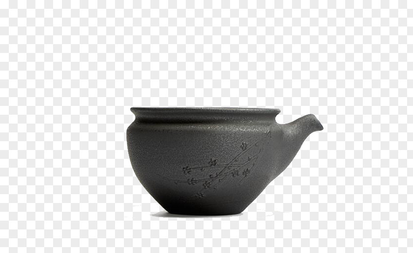 Black Iron Teapot Painted Spots PNG