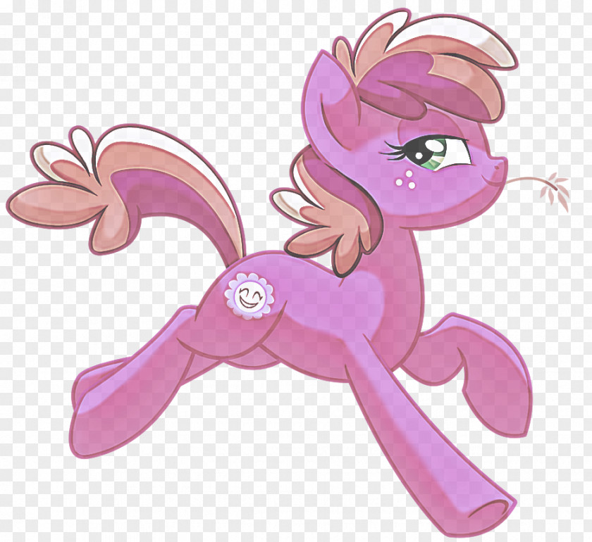 Tail Mane Cartoon Horse Pink Violet Animal Figure PNG