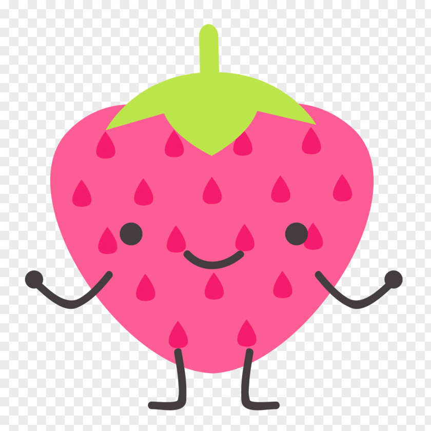 Cute Strawberry Fruit Design Illustration PNG