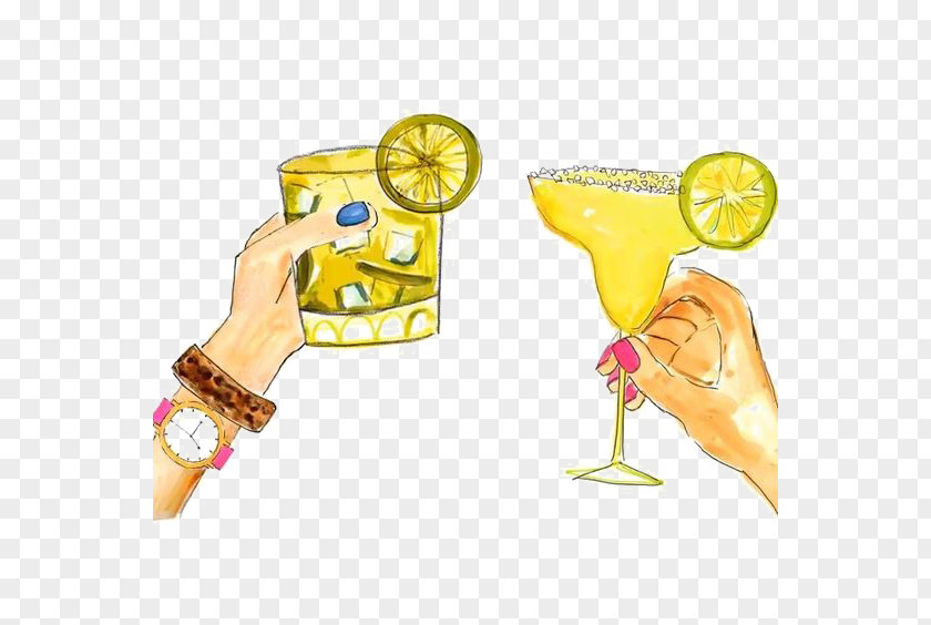 Hand-painted Cocktail Glass Garnish Drink PNG