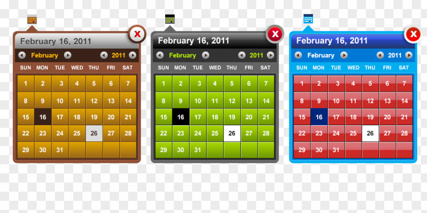 Calendar User Interface Design PNG