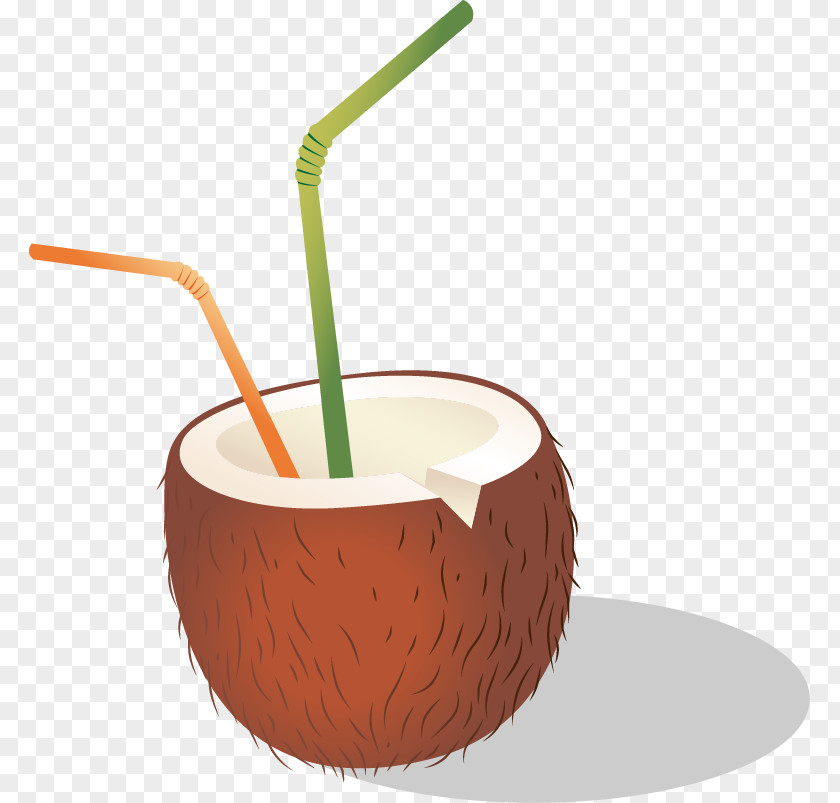 Hand-painted Coconut Straw Pattern Water Drawing PNG