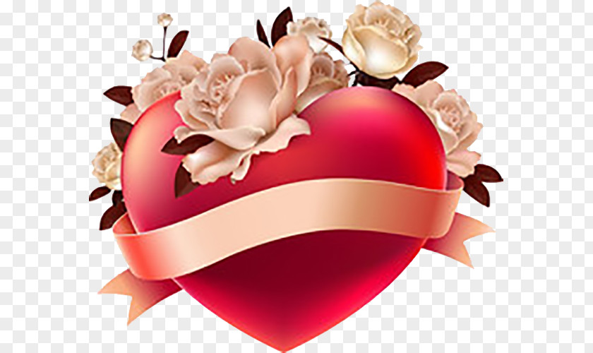Pink Ribbon Love Heart Wallpaper PNG
