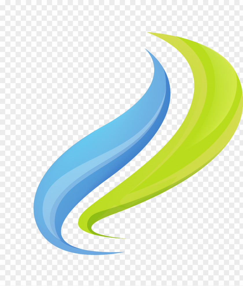 Blue And Green Waves Corrugated Logo Elements Graphic Design PNG