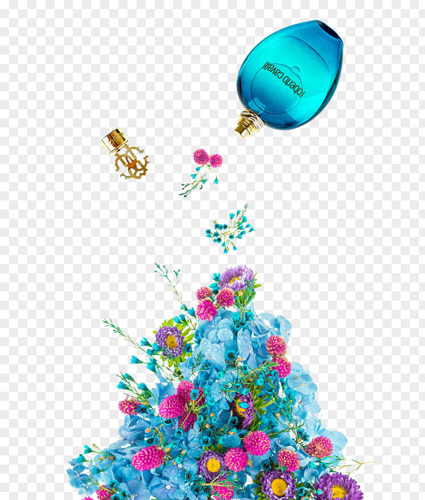 Blue Perfume Graphic Design PNG