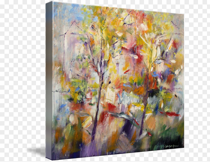 Abstract Landscape Watercolor Painting Art Canvas PNG