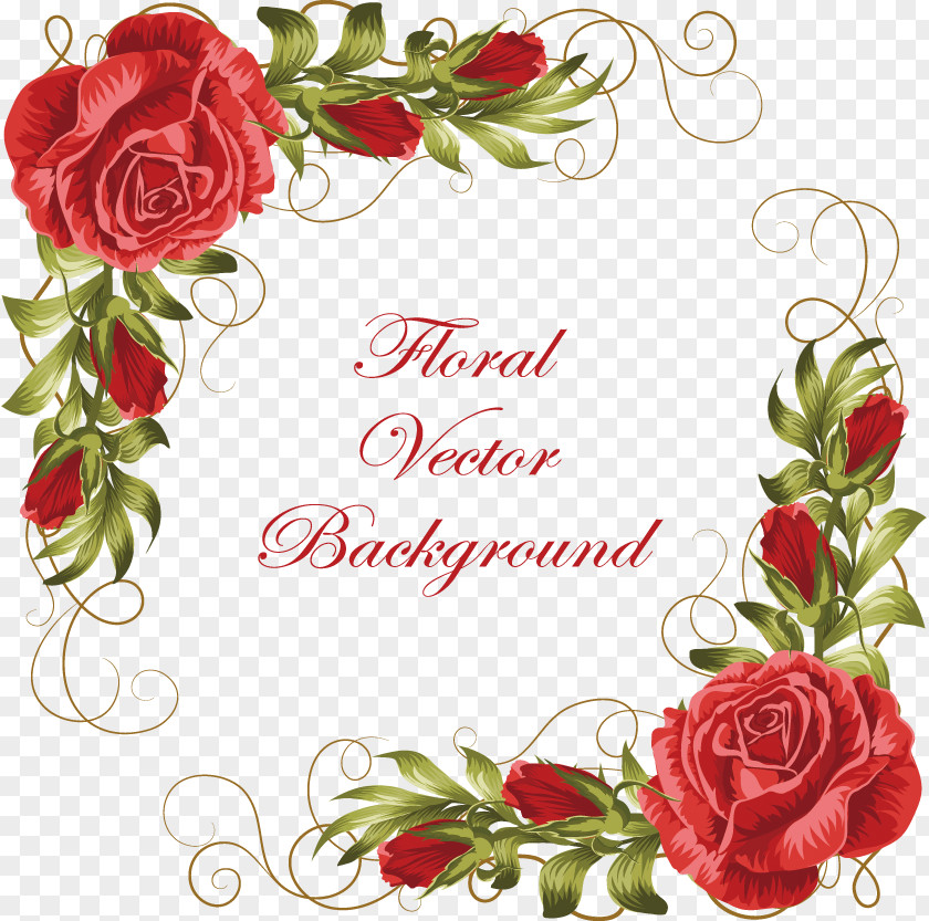 Vector Hand-painted Roses PNG