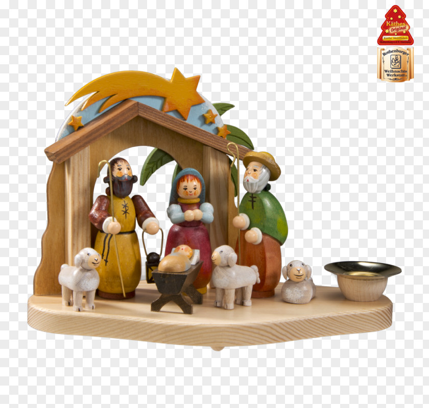 Verre Casse Nativity Scene Figurine PNG