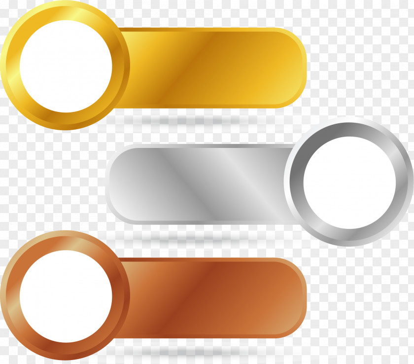 Gold And Silver Copper PPT Label Metal PNG