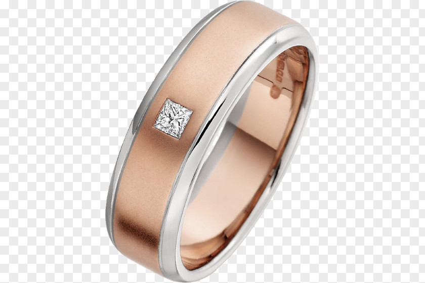 Ring Wedding Diamond Princess Cut Silver PNG