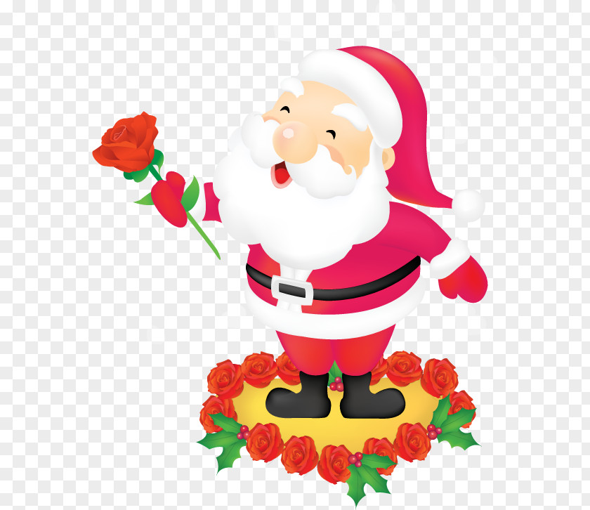 Vector Santa Figure New Years Day Christmas Greeting Card PNG
