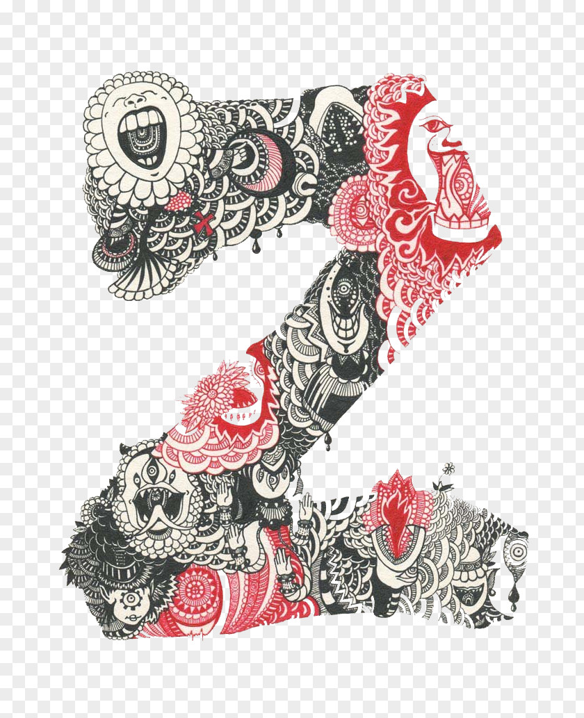 Z Word Features Decorative Painting Paisley PNG