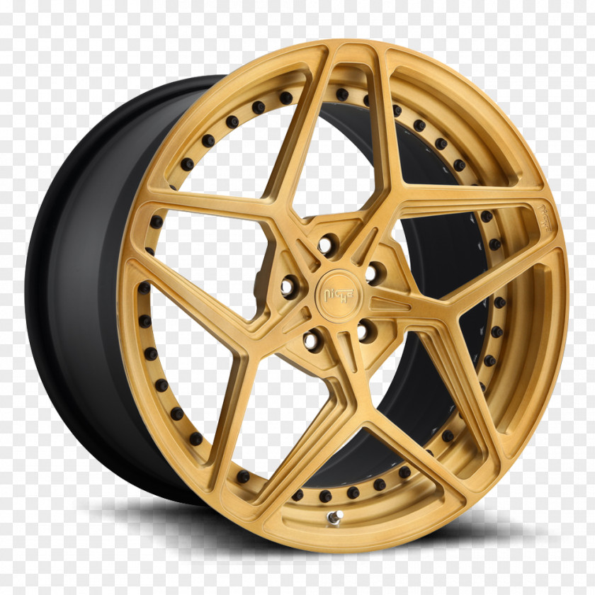 Brushed Alloy Wheel Rim Gold PNG